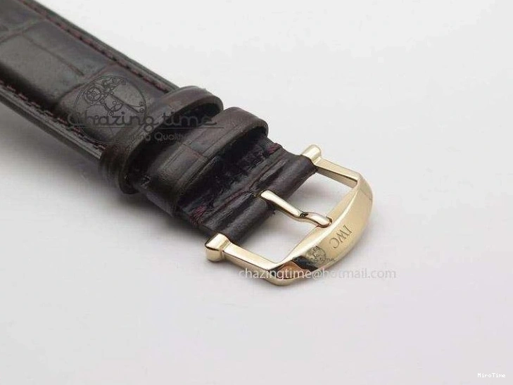 MIROTIME 0814 OnTrend Portofino RG MKF 1:1 V2 Best Edition Diamond Bezel Silver Dial On Brown Leather Strap A 7343